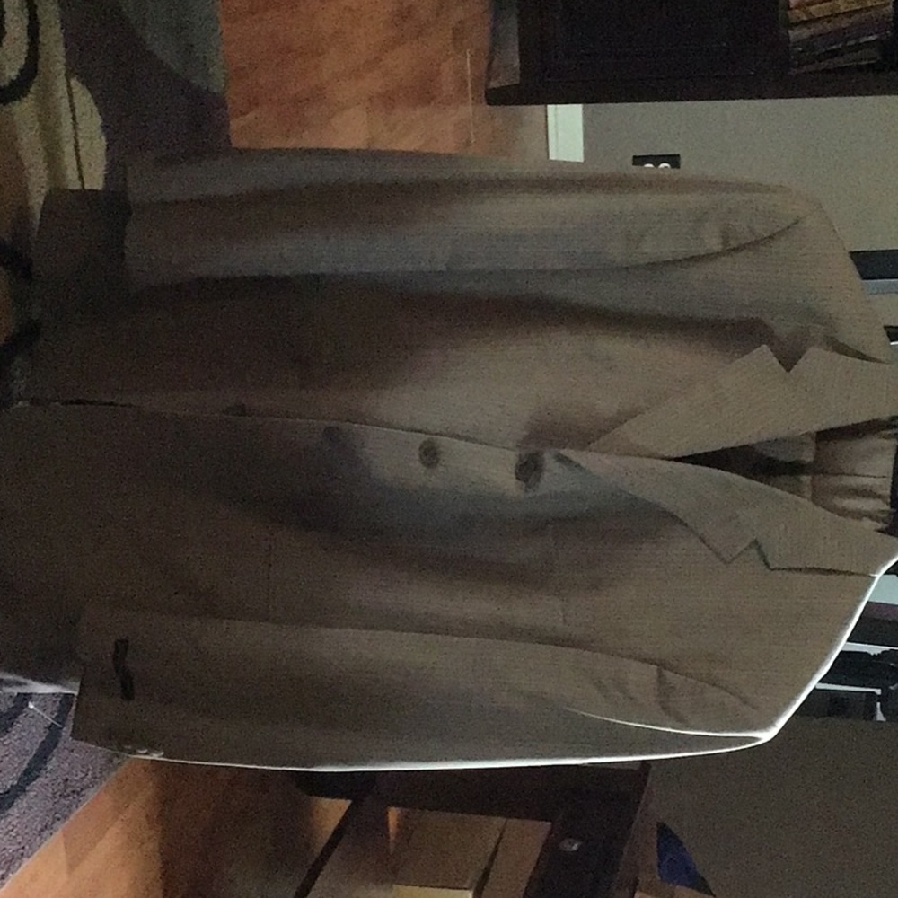 Fubu the Collection Tan stripped Suit. Men Size 46L/39W. New with Tags.